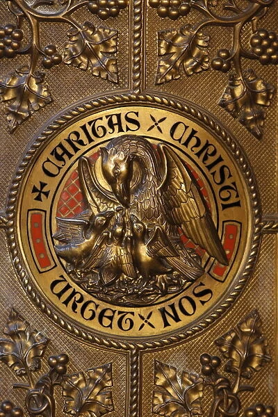 Pelican symbolising Christ, Notre Dame de la Treille Cathedral, Lille, Nord, France
