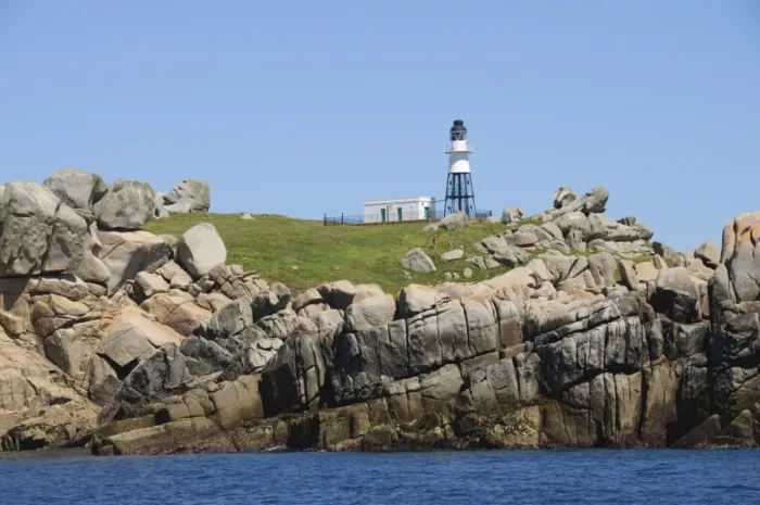 Framed Print : Peninnis Lighthouse on St. Marys, Isles of Scilly, Cornwall, United Kingdom, Europe Framed Print : Peninnis Lighthouse on St. Marys, Isles of Scilly, Cornwall, United Kingdom, Europe