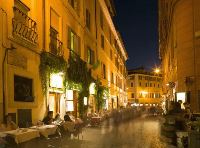 Framed Print : People dining at outside restaurant, Rome, Lazio, Italy, Europe Framed Print : People dining at outside restaurant, Rome, Lazio, Italy, Europe