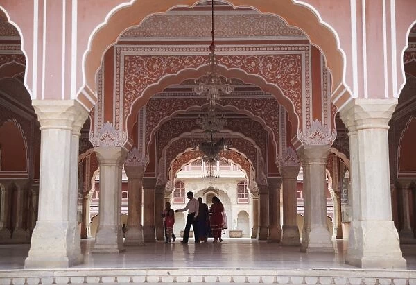People in Diwam-i-Khas (Hall of Private Audience), City Palace, Jaipur