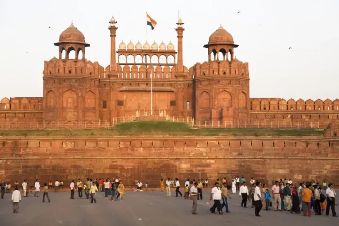 Framed Print : People enjoy an evening walk outside of the Red Fort (Lal Qila), built by Shah Jahan between 1638 Framed Print : People enjoy an evening walk outside of the Red Fort (Lal Qila), built by Shah Jahan between 1638
