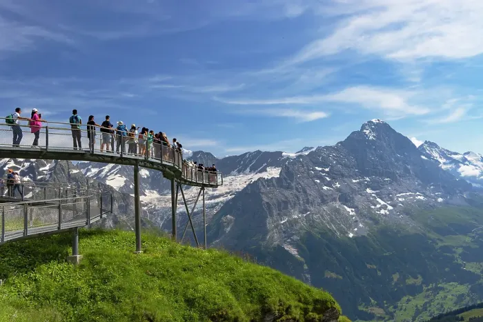 Framed Print : People on First Cliff Walk, First, Jungfrau Region, Bernese Oberland, Switzerland Framed Print : People on First Cliff Walk, First, Jungfrau Region, Bernese Oberland, Switzerland