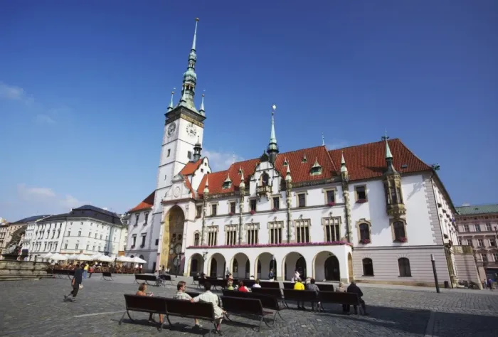 Framed Print : People relaxing in front of Town Hall in Upper Square (Horni Namesti), Olomouc Framed Print : People relaxing in front of Town Hall in Upper Square (Horni Namesti), Olomouc