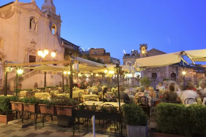 Framed Print : People in a restaurant, Taormina, Sicily, Italy, Europe Framed Print : People in a restaurant, Taormina, Sicily, Italy, Europe