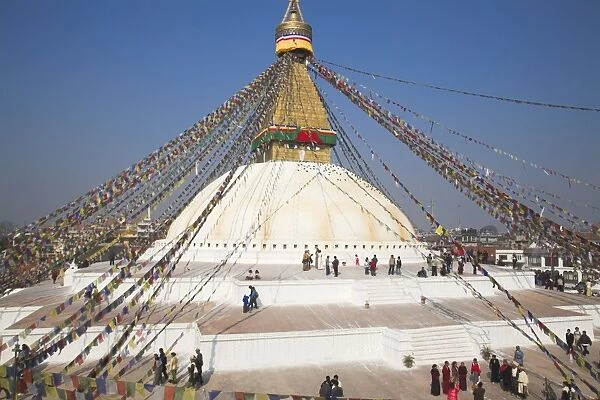 People at stupa during Lhosar (Tibetan and Sherpa New Year festival)