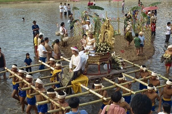 People taking part in the Water Festival parade