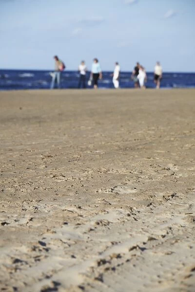 People walking on Majori Beach, Jurmala, Riga, Latvia, Baltic States, Europe