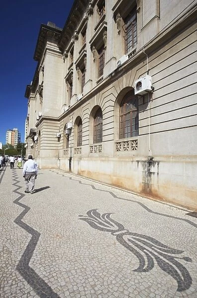 People walking past City Hall, Maputo, Mozambique, Africa