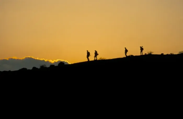 Framed Print : People walking at sunset on top of White House Cliffs Framed Print : People walking at sunset on top of White House Cliffs