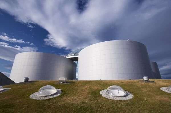 The Perlan (The Pearl) dome, panoramic restaurant on top of six huge hot water tanks