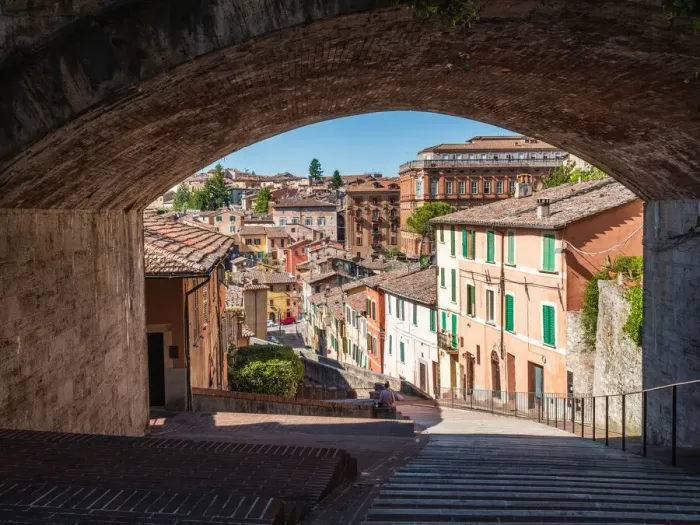 Framed Print : Perugias Aqueduct street with its famous bridge, Perugia, Umbria, Italy, Europe Framed Print : Perugias Aqueduct street with its famous bridge, Perugia, Umbria, Italy, Europe