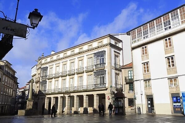 Pescaderia Vella Plaza in Old Town, Santiago de Compostela, Galicia, Spain, Europe