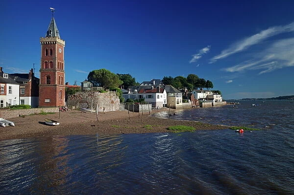 Peters Tower, the harbour, Lympstone, Exe Estuary, Devon, England, United Kingdom, Europe