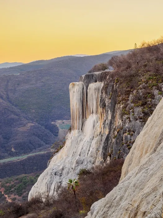 Framed Print : Petrified Waterfall at dusk, elevated view, Hierve el Agua, San Lorenzo Albarradas, Oaxaca State, Mexico Framed Print : Petrified Waterfall at dusk, elevated view, Hierve el Agua, San Lorenzo Albarradas, Oaxaca State, Mexico