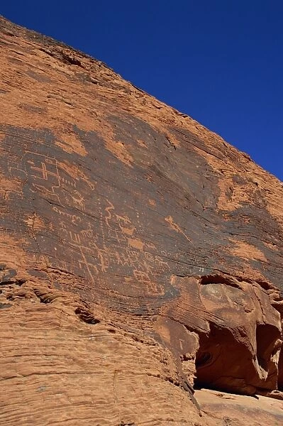 Petroglyphs drawn in sandstone by Anasazi Indians around 500 AD