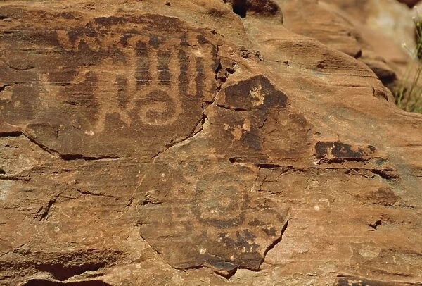 Petroglyphs drawn in sandstone by Anasazi indians around 500AD