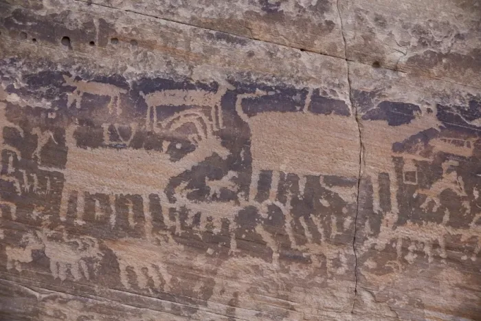Framed Print : Petroglyphs on the Kohta Circus petroglyph panel, Gold Butte, Nevada, United States of America, North America Framed Print : Petroglyphs on the Kohta Circus petroglyph panel, Gold Butte, Nevada, United States of America, North America