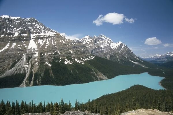 Peyto Lake, coloured by glacial silt, Banff-Jasper National Parks, Canada, North America