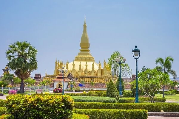 Pha That Luang golden stupa, Vientiane, Laos, Indochina, Southeast Asia, Asia