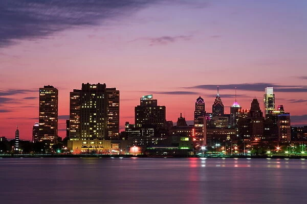 Philadelphia skyline and Delaware River, Philadelphia, Pennsylvania, United States of America