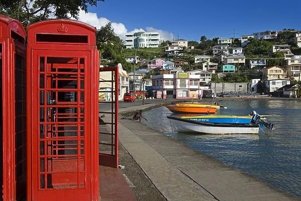Phone box in Carenage Harbour, St