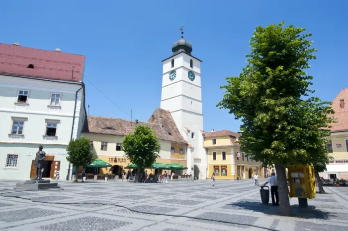 Framed Print : Piata Mare (Grand Square), Sibiu, Romania, Europe