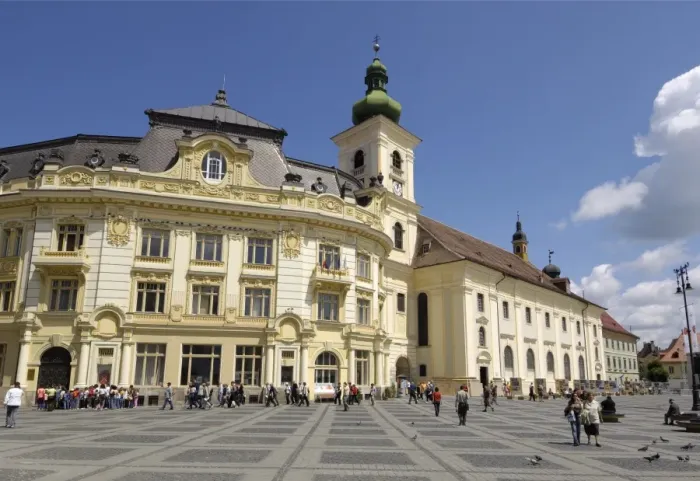 Framed Print : Piata Mare, Sibiu, Transylvania, Romania, Europe Framed Print : Piata Mare, Sibiu, Transylvania, Romania, Europe