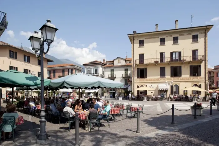 Framed Print : Piazza and cafe, Menaggio, Lake Como, Lombardy, Italy, Europe Framed Print : Piazza and cafe, Menaggio, Lake Como, Lombardy, Italy, Europe