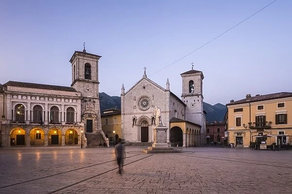 Piazza San Benedetto, Norcia, Umbria, Italy, Europe