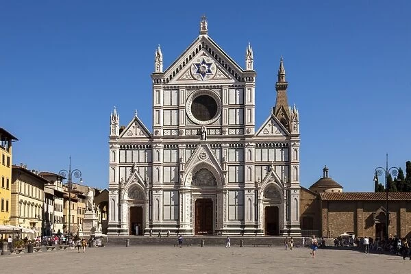 Piazza Santa Croce and Basilica di Santa Croce, Florence, UNESCO World Heritage Site, Tuscany, Italy, Europe
