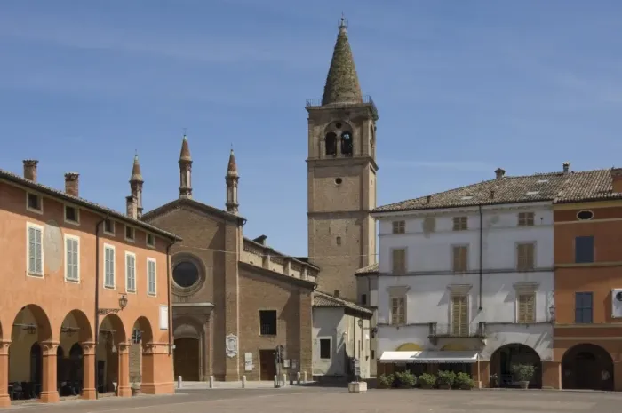 Framed Print : Piazza Verdi and Oratory of the Holy Trinity, where Verdi was married, Busseto Framed Print : Piazza Verdi and Oratory of the Holy Trinity, where Verdi was married, Busseto