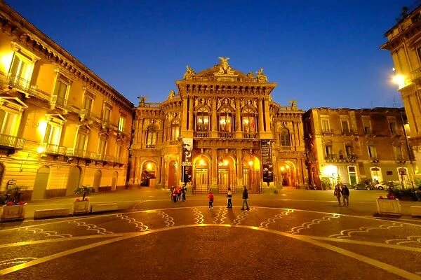 Piazza Vincenzo Bellini and Teatro Massimo Bellini Opera House, Catania, Sicily, Italy