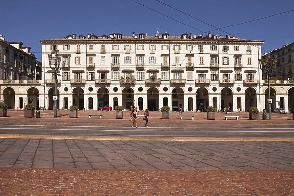 Piazza Vittorio Veneto in the old part of Turin, Piedmont, Italy, Europe