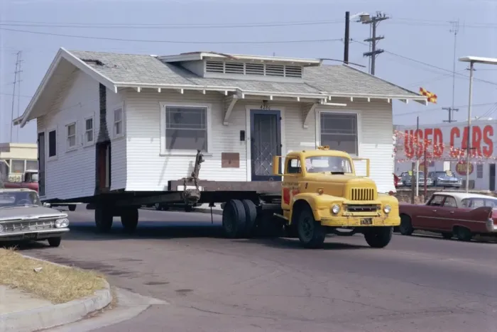 Framed Print : Pick-up truck moving house Framed Print : Pick-up truck moving house