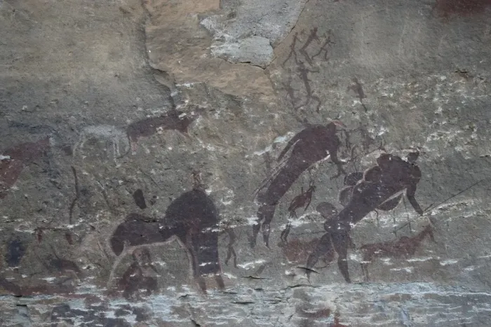 Framed Print : Pictograms (rock paintings), Giants Castle, South Africa, Africa Framed Print : Pictograms (rock paintings), Giants Castle, South Africa, Africa