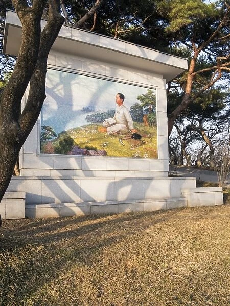 Picture of Kim Il Sung as a boy, Mangyondae Revolutionary site, the birthplace of President Kim Il Sung, Pyongyang, Democratic Peoples Republic of Korea (DPRK), North Korea, Asia