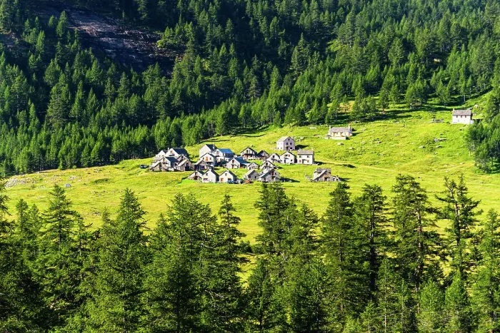 Framed Print : Picturesque alpine village built of rocks, surrounded by lush green meadows and forest, Varzo, Alpe Veglia, Verbania, Piedmont, Italy, Europe Framed Print : Picturesque alpine village built of rocks, surrounded by lush green meadows and forest, Varzo, Alpe Veglia, Verbania, Piedmont, Italy, Europe