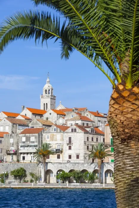Framed Print : Picturesque Old Town Korcula and harbour, Korcula, Dalmatia, Croatia, Europe Framed Print : Picturesque Old Town Korcula and harbour, Korcula, Dalmatia, Croatia, Europe