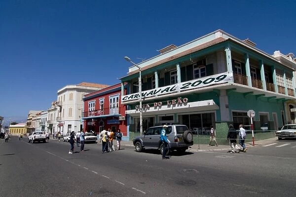 Picturesque old town with roads and buildings, Mindelo, Sao Vicente, Cape Verde, Africa