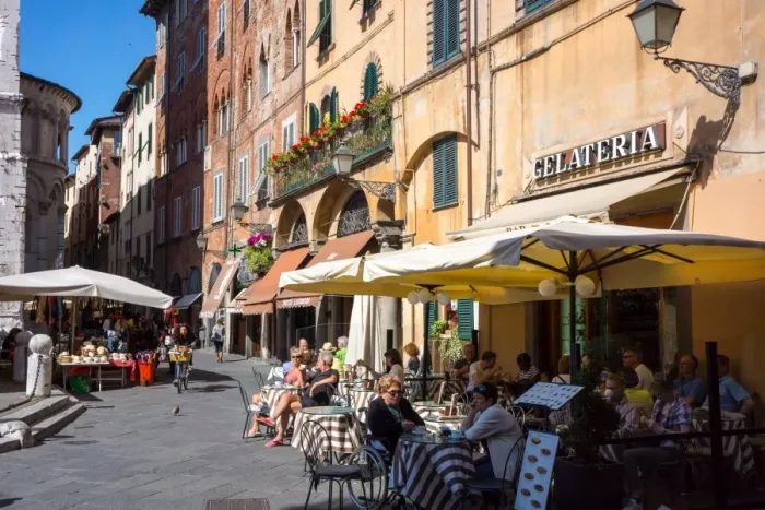 Framed Print : Picturesque street in Lucca, Tuscany, Italy, Europe Framed Print : Picturesque street in Lucca, Tuscany, Italy, Europe