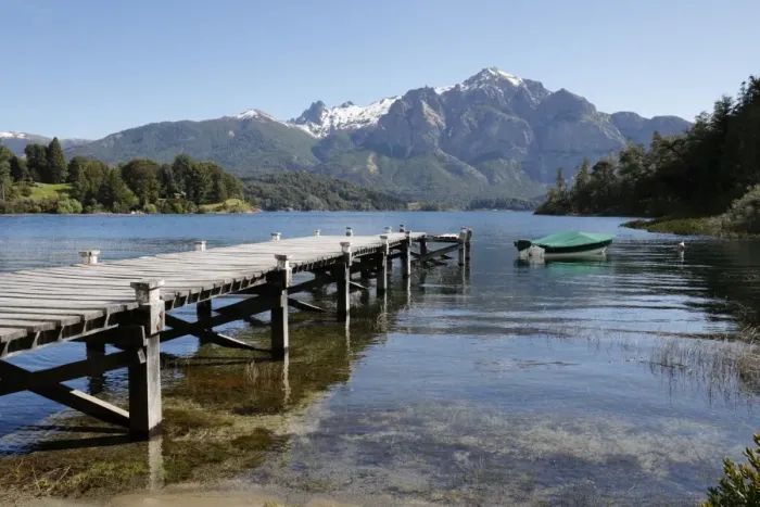 Framed Print : Pier and Andes on Lago Perito Moreno, Llao Llao, near Bariloche, Nahuel Huapi National Park Framed Print : Pier and Andes on Lago Perito Moreno, Llao Llao, near Bariloche, Nahuel Huapi National Park