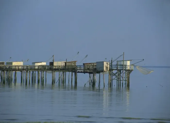 Framed Print : A pier in the Gironde Estuary, Talmont, Poitou Charentes, France, Europe Framed Print : A pier in the Gironde Estuary, Talmont, Poitou Charentes, France, Europe