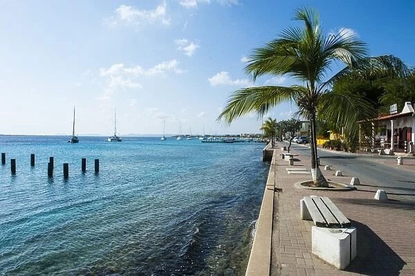 Pier in Kralendijk capital of Bonaire, ABC Islands, Netherlands Antilles, Caribbean, Central America