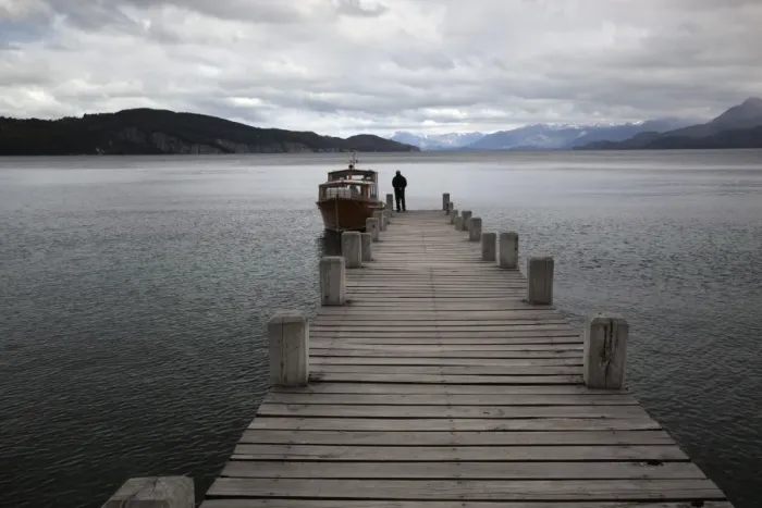 Framed Print : Pier on Lake Nahuel Huapi, Villa La Angostura, Nahuel Huapi National Park, The Lake District Framed Print : Pier on Lake Nahuel Huapi, Villa La Angostura, Nahuel Huapi National Park, The Lake District