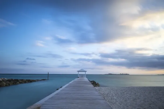 Framed Print : Pier on Providence Island, Bahamas, West Indies, Caribbean, Central America