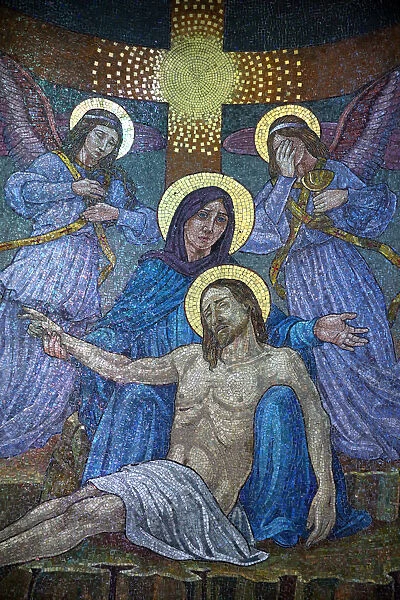 Pieta, Mary and Jesus, Basilica of the Madonna del Sangue, Re, Piedmont, Italy, Europe