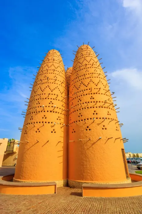 Framed Print : Pigeon towers and blue sky near Mosque in Katara, a cultural village (Valley of Cultures) Framed Print : Pigeon towers and blue sky near Mosque in Katara, a cultural village (Valley of Cultures)