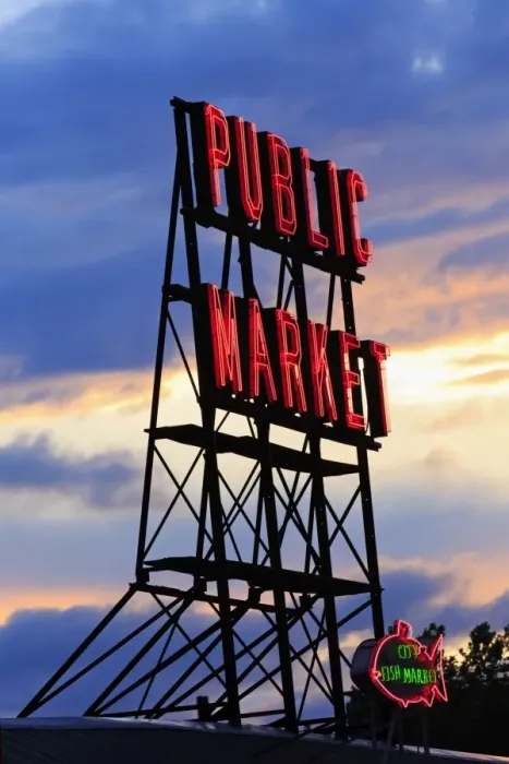 Framed Print : Pike Place Market, Seattle, Washington State, United States of America, North America Framed Print : Pike Place Market, Seattle, Washington State, United States of America, North America