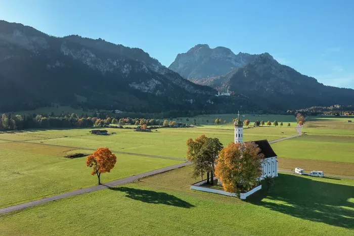 Framed Print : Pilgrim's Church of St. Coloman, Schwangau, Allgau, Swabia, Bavaria, Germany, Europe