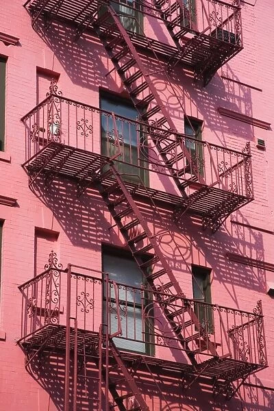 Pink Apartment Building in Soho District, Downtown Manhattan, New York City
